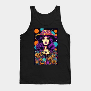 Halloween Pumpkin Girl Spooky Costume Tank Top